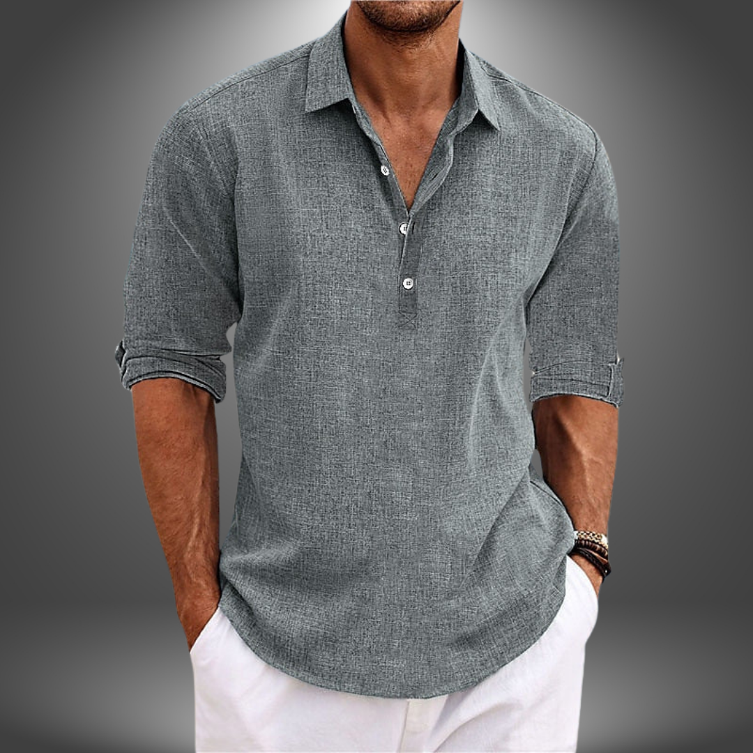 AMEDEO™ | Elegante Camicia in Cotone e Lino