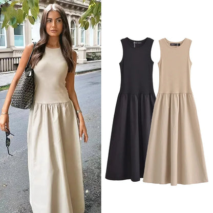 ALBA™ | Vestito smanicato lungo