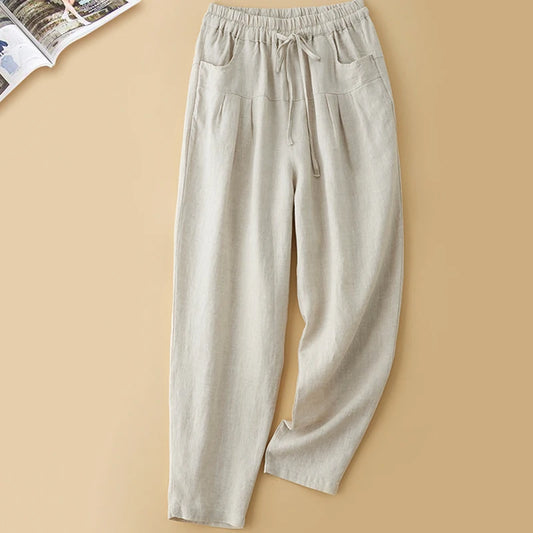 MARGHERITA™ | Pantaloni estivi misto lino-cotone